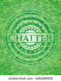 Chatter green emblem. Mosaic background. Vector Illustration. Detailed.