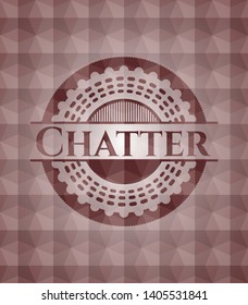 Chatter red seamless geometric emblem.