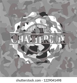 Chatterbox grey camouflaged emblem