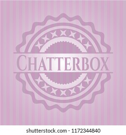 Chatterbox pink emblem. Retro