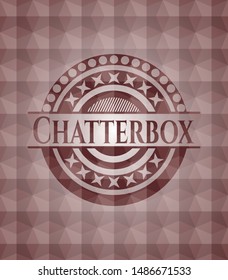 Chatterbox red polygonal badge. Seamless.