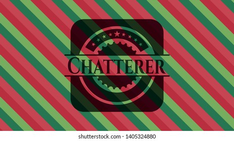 Chatterer christmas badge background. Vector Illustration. Detailed.