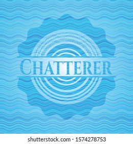 Chatterer water wave representation style badge. Vector Illustration. Detailed.