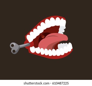 Chattering Teeth joke icon over black background. colorful design. vector illustration