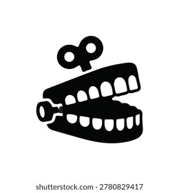 Chattering Teeth Wind Up Toy Silhouette - Classic Gag Gift and Practical Joke Icon