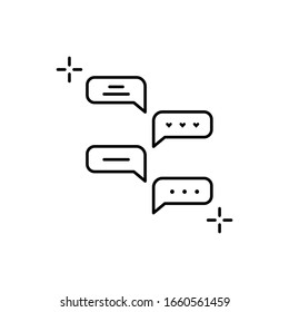 Chatting, addictions icon. Simple line, outline vector elements of addictive human for ui and ux, website or mobile application
