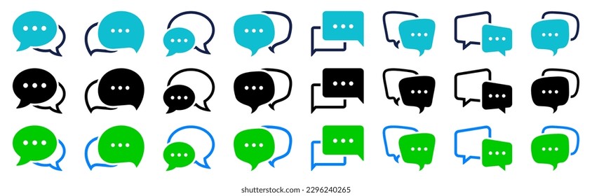 Chatting app speech bubble collection. Chat bubble icons