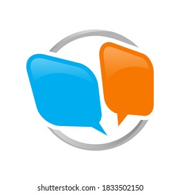 aplicaciones de chat creativas de colores de diálogo globos de burbuja de voz de chat logotipo de vectores ilustraciones de iconos
