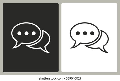 Chatting  -  black and white icons. Vector illustration.