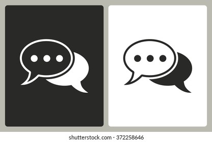 Chatting   -  black and white icons. Vector illustration. 