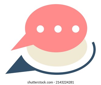 Chatting box, communication and speaking, isolated dialog bubble with dots. Social media and conversation, messaging and exchanging information. Expression in text format. Vector in flat style