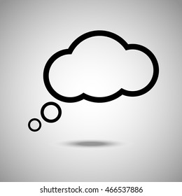 Chatting bubble icon. Flat style.Grey background. Vector illustration.