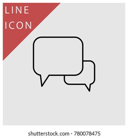Chatting bubble vector line icon.
