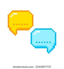 Chatten Blasen 8-Bit-Symbol-Spielelement, chatten Blasen Pixel Element für Spiel-Schnittstelle.