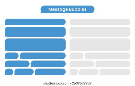 Chatting bubbles set. Speech bubble message on phone. Vector