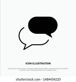 Chatting, Chat, Sms, Mail solid Glyph Icon vector. Vector Icon Template background