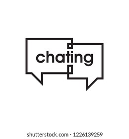 Chatting chat talk speak speech logo icon vector with outline shape.