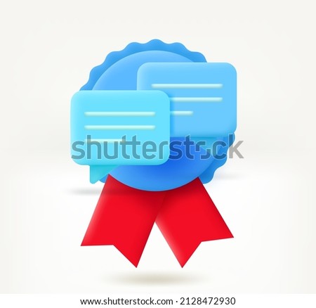 Chatting clouds 3d vector insignia. Best dialog concept 
