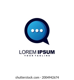 chatting color logo design vector