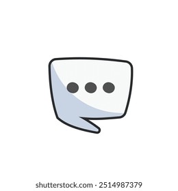 chatting comic bubble text in outline flat vector design.