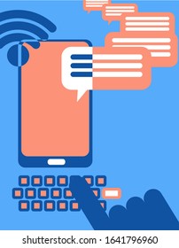 Chatting comment on computer and mobile phone