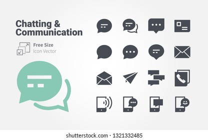 Chatting and Communication icon set