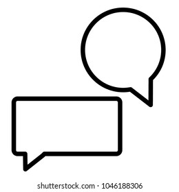 a chatting, dialog, discuss speech bubble icon vector logo template