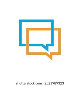 Chatting, Dialog, Discuss Speech Bubble Icon Vector Logo Template