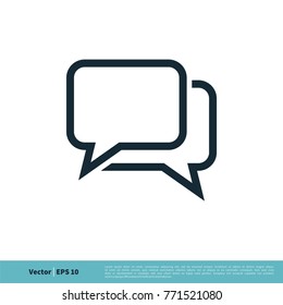 Chatting, Dialog, Discuss Speech Bubble Icon Vector Logo Template Illustration Design. Vector EPS 10.