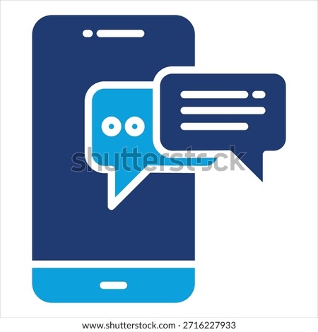 Chatting Flat Blue Icon Style