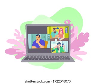 Chatting with friends or family online. 