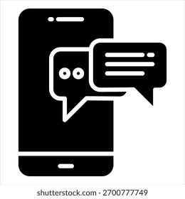 Ilustración vectorial de icono de glifo de chat