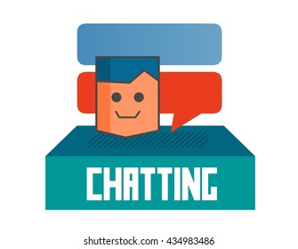 Gráfico de charla. Ilustración vectorial plana.