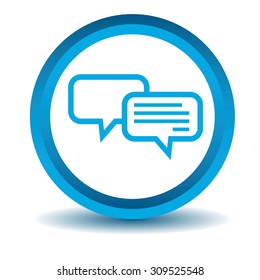 Chatting icon, blue, 3D, isolated on white