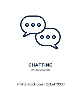 Chat-Symbol aus der Kommunikationssammlung. Dünne lineare Chattierung, Nachricht, Chat-Umriss-Symbol einzeln auf weißem Hintergrund. Zeilenvektorchatzeichen, Symbol für Web und Mobile