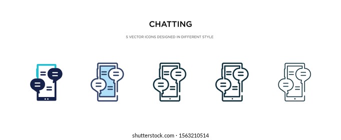 chatting icon in different style vector illustration. two colored and black chatting vector icons designed in filled, outline, line and stroke style can be used for web, mobile, ui