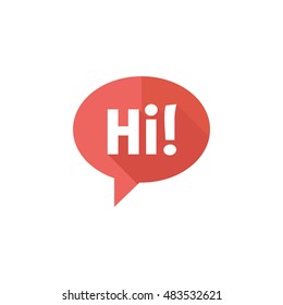 Chatting icon in flat color style. Text bubbles communication business talking people hello hi greeting