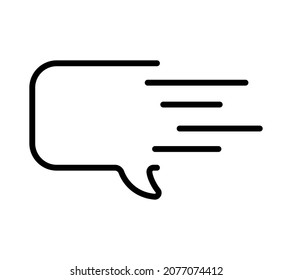 Chatting icon. Human talking with talk bubble. Black stroke isolated on white background. Vector chat pictogram eps10