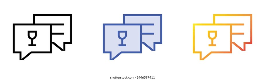 chatting icon. Linear, Blue Fill and Gradient Style Design Isolated On White Background