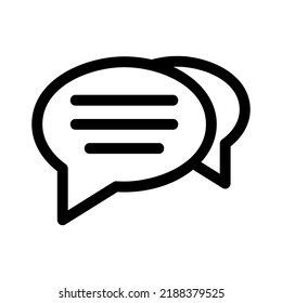 Chat-Symbol oder Logo einzeln auf Zeichen, Vektorgrafik - hochwertige Vektorsymbole in schwarzem Stil

