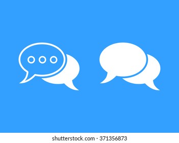 Chatting  icon  on blue background. Vector illustration.