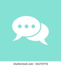 Chatting  icon  on green background. Vector illustration.