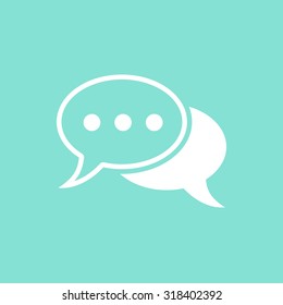 Chatting  icon on green background. Vector illustration.