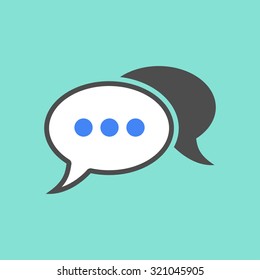 Chatting  icon on green background. Vector illustration.