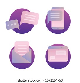 Chatting  icon pack with gradient color
