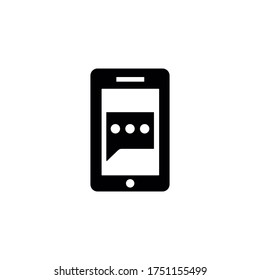 Chatting icon. Sending text message sign. Speech bubble symbol for web and mobile design element.