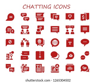  chatting icon set. 30 filled chatting icons. Simple modern icons about  - Chat, Conversation, Speech, Text, Bubbles