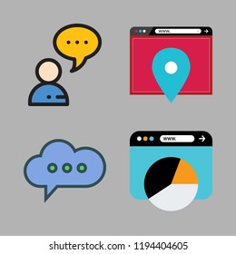 chatting icon set. vector set about browser and chat icons set.