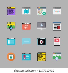 chatting icon set. vector set about chat, browser and video chat icons set.