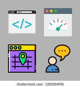 chatting icon set. vector set about browser and chat icons set.